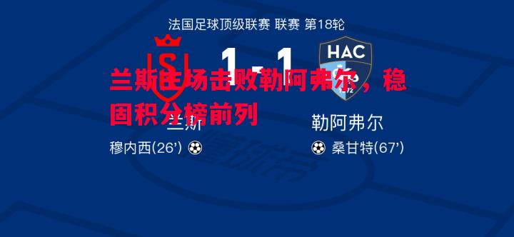 兰斯主场击败勒阿弗尔，稳固积分榜前列